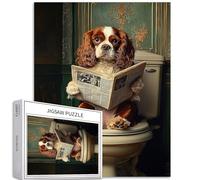 Puzzle de lecture de journal de 1 000 pièces pour adultes - Puzzle vintage pour salle de bain - Puzzle coloré pour décoration de la maison, cadeaux, puzzle familial, parfait pour les soirées de jeu,