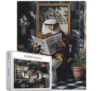 Puzzle de lecture de journal de 1000 pièces représentant un pygargue à tête blanche pour adultes, coloré, puzzles à l'huile réalistes pour décoration intérieure, cadeaux, puzzle familial