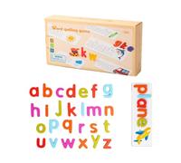 Puzzle de lecture orthographe de l'alphabet, orthographe de mots en bois - Alphabet Lettre Word Jeu d'apprentissage | Vue Mots Lettres Jeu de reconnaissance pour la maternelle à la maison