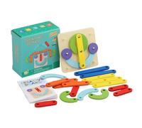 Puzzle de lettres en bois, blocs à empiler de chiffres, jouet de construction de 3,54 pouces, activité éducative avec concentration sur la motricité fine, jouet d'apprentissage avec développement préc