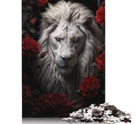 Puzzle de lion avec art animal pour adultes, 1000 pièces, pour adolescents à partir de 12 ans, cadeau de réveillon de Noël, 1000 pièces (75 x 50 cm)