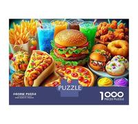 Puzzle De Logique 1000 Pièces Colorful Savory Treats - Carton Premium Fête du Fast Food pour Amateurs De Puzzles Familiaux & Jeu Familial Amusant Et Stimulant 70x50cm/1000pcs