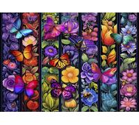 Puzzle de l'oiseau bleu Fleurs et mouches - Teile