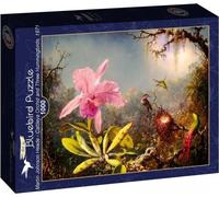 Puzzle de l'oiseau bleu Martin Johnson Heade - Orchidée Cattleya et trois colibris, 1871 - 1000 Teile