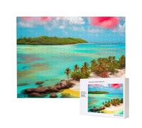 Puzzle de loisirs en bois avec motifs exquis de paysages des Caraïbes pour interaction familiale et divertissement en intérieur