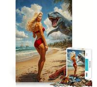 Puzzle de Maillot de Bain Rouge pour Adolescents, 1000 pièces, décoration Murale apaisante et Amusante aux découpes nettes (38x52cm)