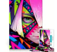 Puzzle de Maquillage Tribal néon pour Adultes, 1000 pièces, Jeu intellectuel, Anti-Stress, découpe précise, (50x75cm)