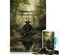Puzzle de méditation Guerrier samouraï 1000 pièces pour Adolescents Améliore la mémoire, se détend, Bords précis, Cadeau créatif (50x75cm)