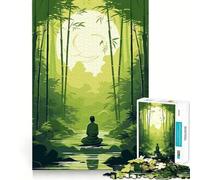 Puzzle de méditation Zen Garden pour Adolescents 1000 pièces Jeu de Concentration mentale Découpe Laser pour Un Assemblage Parfait Exercice Mental Calme à la Maison (38x52cm)