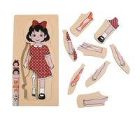 Puzzle de Mes Parties du Corps pour les Tout-Petits Enfants Filles Garçons Montessori Bois Anatomie Puzzle 3-5 Ans Préscolaire Jeu Éducatif Corps Humain Jouet Cognitif (Yuri)