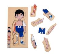 Puzzle de Mes Parties du Corps pour les Tout-Petits Enfants Filles Garçons Montessori Puzzle en Bois Anatomie 3-5 Ans Préscolaire Jeu Éducatif Corps Humain Jouet Cognitif (Kim)