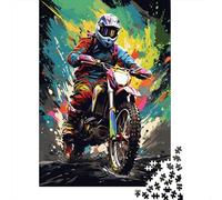 Puzzle de Moto de Montagne coloré, Jeu de Bricolage, Puzzle en Carton de qualité supérieure pour Femmes et Hommes, Cadeaux de Noël, 1000 pièces (38 x 26 cm)