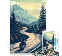 Puzzle de Moto de Montagne pour Adultes, 1000 pièces, Jeu d'exercice Mental, Divertissement d'intérieur, découpe de précision, Cadeau de Vacances (38x26cm)