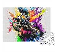 Puzzle de Moto Tout-Terrain,1000 pièces,Carton,Finition Mate,sans poussière,idéal pour Les Jours de Pluie,pour Les Amateurs de Puzzles confirmés,Adultes et Adolescents,70 x 50 cm/1000 pièces