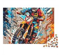 Puzzle de Moto Tout-Terrain 1000 pièces en Carton Robuste et Anti-poussière,idéal Voyages,Vacances ou Une activité d'intérieur Adultes,Adolescents,débutants et la Famille.Dimensions : 52 x 38 cm.