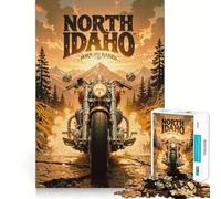 Puzzle de Motos du Nord de l'Idaho pour Adolescents, 1000 pièces, Jeu de logique Robuste, Silencieux, Bords Nets, Cadeau élégant (38x26cm)