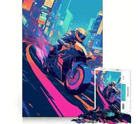 Puzzle de Motos Neon City pour Adolescents, 1000 pièces, Think Toy, Objet de Collection aux Contours Nets et Amusants (38x52cm)