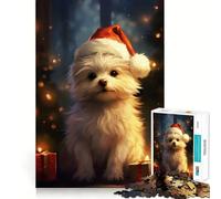 Puzzle de Noël 1000 pièces avec Chiots et Animaux, idéal pour Les Adolescents Puzzle Relaxant et Lumineux à Assembler, Un Cadeau Exquis (50x75cm)
