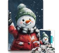 Puzzle de Noël 1000 pièces Bonhomme de Neige pour Adolescents Anti-Stress défi Difficile renforce l'amour Entre Couples (50x75cm)