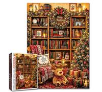Puzzle de Noël 1000 pièces pour Adultes Bibliothèque