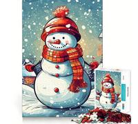 Puzzle de Noël Bonhomme de Neige 1000 pièces pour Adolescents, Jeu Intelligent, Jeu d'intérieur, découpe précise, Cadeau Exquis (50x75cm)