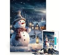 Puzzle de Noël Bonhomme de Neige 1000 pièces pour Adultes et Adolescents Jeu de logique Solide et Amusant, découpe de précision, Père Noël Cadeau de Noël (50x75cm)