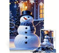 Puzzle de Noël Bonhomme de Neige Difficile pour Adultes, 1000 pièces, défi Mental, Jeu de détente, découpe précise, Cadeau mémorable (50x75cm)