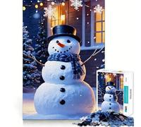 Puzzle de Noël Bonhomme de Neige Difficile pour Adultes, 1000 pièces, défi Mental, Jeu de détente, découpe précise, Cadeau mémorable (50x75cm)