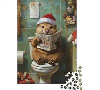 Puzzle de Noël Capybara 1000 pièces pour Adolescents, Puzzle créatif en Bois, Jeu Familial, défi de difficulté, 1000 pièces (75x50cm)