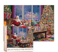 Puzzle de Noël de 1 000 pièces - Père Noël festif - Foyer - Vue sur la neige - 68,6 x 50,8 cm - Puzzle coloré pour décoration de la maison - Puzzle familial parfait pour les soirées de jeu