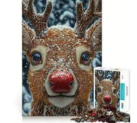 Puzzle de Noël Difficile représentant des Rennes dans la Neige (1000 pièces) pour Adultes, Un Jeu de logique et d'adresse pour Passer du Temps en Famille, Une œuvre d'art à Collectionner (50x75cm)