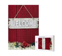 Puzzle de Noël en Bois de 300 pièces « Bienvenue Les Amis » avec boîte d'emballage pour Adultes