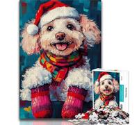 Puzzle de Noël en Forme de Chien en Peluche, 1 000 pièces, idéal pour Adultes, idéal pour Une activité familiale stimulante, à Faire soi-même, pour décorer Un Mur de la Maison, 50x75cm