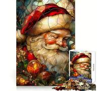 Puzzle de Noël en vitrail, 1000 pièces, pour Adultes Modèle Difficile Revalorisation Découpe Nette et précise Cadeau Unique 50x75cm