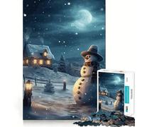 Puzzle de Noël Hivernal Bonhomme de Neige, 1000 pièces, Puzzle Difficile pour Adultes, Puzzle cérébral, détente, Art Assembler, Cadeau spécial (38x26cm)