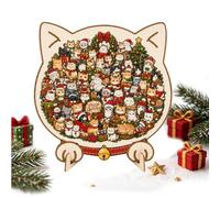 Puzzle de Noël Interactifs en Bois aux Animaux Amusants | Puzzle à assembler, décorations de Noël pour garçons filles adultes fêtes anniversaire Nouvel An déco maison petits cadeaux