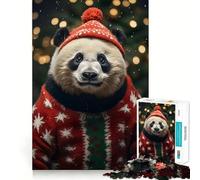 Puzzle de Noël Pandas Cozy Christmas 1000 pièces pour Adultes Jeu cérébral Relaxant Bordure Nette Cadeau de qualité supérieure (38x52cm)