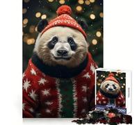 Puzzle de Noël Pandas Cozy Christmas 1000 pièces pour Adultes Jeu cérébral Relaxant Bordure Nette Cadeau de qualité supérieure (38x52cm)