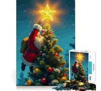 Puzzle de Noël pour Adultes représentant Le Père Noël décorant Un Sapin (1000 pièces) Améliore la mémoire, détend l'esprit, pièce de Collection Sharp Edge (38x52cm)