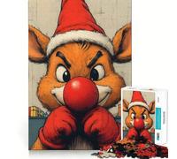 Puzzle de Noël Rudolph de 1000 pièces pour Adolescents, pour se détendre et réfléchir (38x52cm)