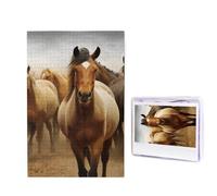 Puzzle de nombreux chevaux pour adultes de 1 000 pièces, puzzle en bois à partir de photos, puzzles stimulants parfaits pour les soirées de jeux, décoration de la maison, cadeau pour les vacances et