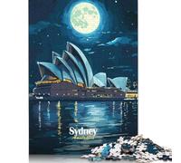 Puzzle de Nuit de l'Opéra de Sydney, Amusant en Famille, en Carton 100% recyclé, pour Enfants et Adultes à partir de 12 Ans, Cadeaux d'halloween, 1 000 pièces (38 x 26 cm)