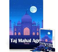Puzzle de Nuit du Taj Mahal à Agra, Inde, 1000 pièces, pour Adolescents, entraînement Intelligent, Loisirs et Pleine Conscience, découpe Impeccable, Cadeau attentionné (38x26cm)