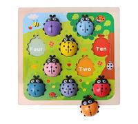 Puzzle de numéro de Ladybug - 1-10 Jeu de comptage de Match en Bois pour l'apprentissage préscolaire | Toy montesori pour la Reconnaissance des mathématiques des, la Pratique Moteur Fine et l