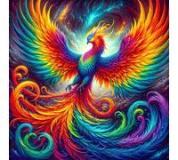 Puzzle de Oiseaux Phénix étoilés pour Adultes,120 pièces,20x20 cm Puzzle de Bricolage Artistique pour Décoration de la Maison, Jeu éducatif Challenge Toy Puzzles pour Adultes