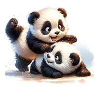 Puzzle de Panda Coquin pour Adultes,1000 pièces,65x65 cm Puzzle de Bricolage Artistique pour Décoration de la Maison, Jeu éducatif Challenge Toy Puzzles pour Adultes