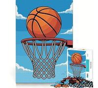 Puzzle de panier de basket 1000 pièces devant ciel bleu puzzle logique avec articulations tranchantes Jeu confortable pour des heures de détente Superbe (50 x 75 cm)
