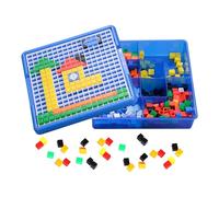 Puzzle de panneau perfoqué préscolaire - Briques d'apprentissage créatif, jeu de puzzle de blocs éducatifs, activité de développement du cerveau avec planche | Jouet interactif amusant de longue durée