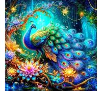 Puzzle de Paon aux Fleurs de la Jungle pour Adultes,300 pièces,35x35 cm Puzzle de Bricolage Artistique pour Décoration de la Maison, Jeu éducatif Challenge Toy Puzzles pour Adultes