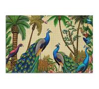 Puzzle de paon tropical de 1000 pièces pour adultes, cadeau pour les amateurs de puzzle, puzzle dur pour adultes, art floral animal, 75 x 50 cm